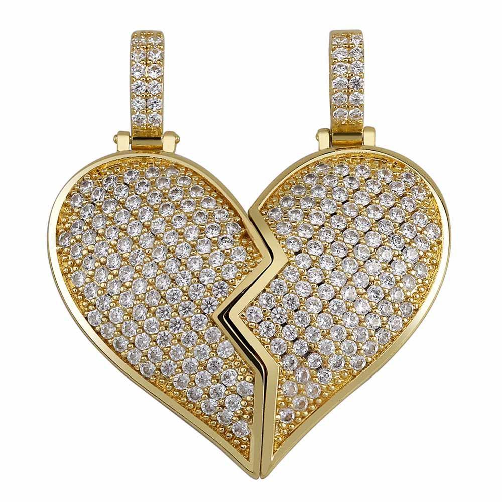 Magnetic Broken Heart Pendant 14K - ICECI