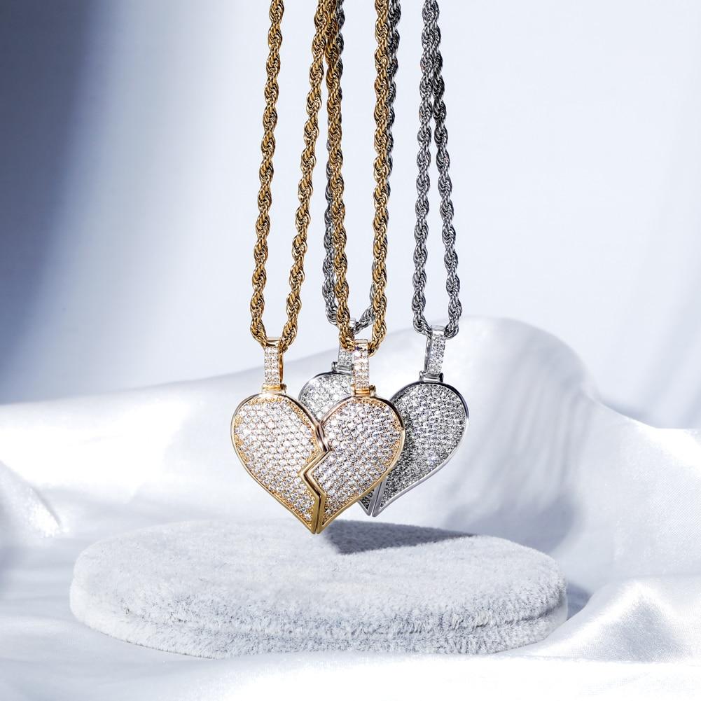 Magnetic Broken Heart Pendant 14K - ICECI