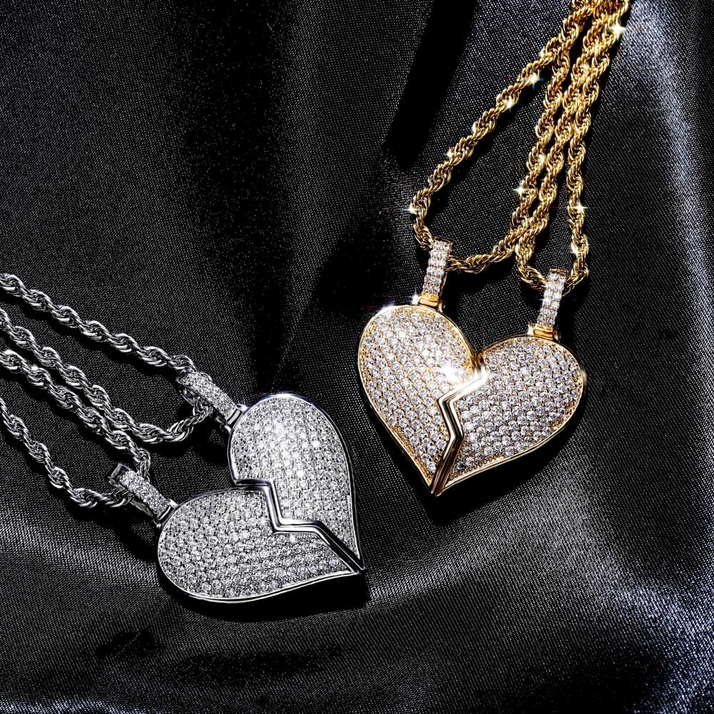 Magnetic Broken Heart Pendant 14K - ICECI