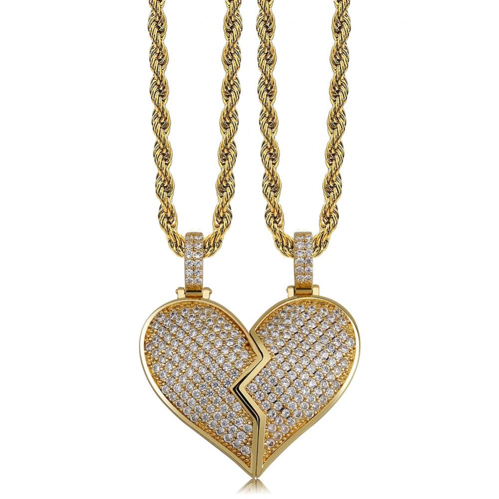 Magnetic Broken Heart Pendant 14K - ICECI