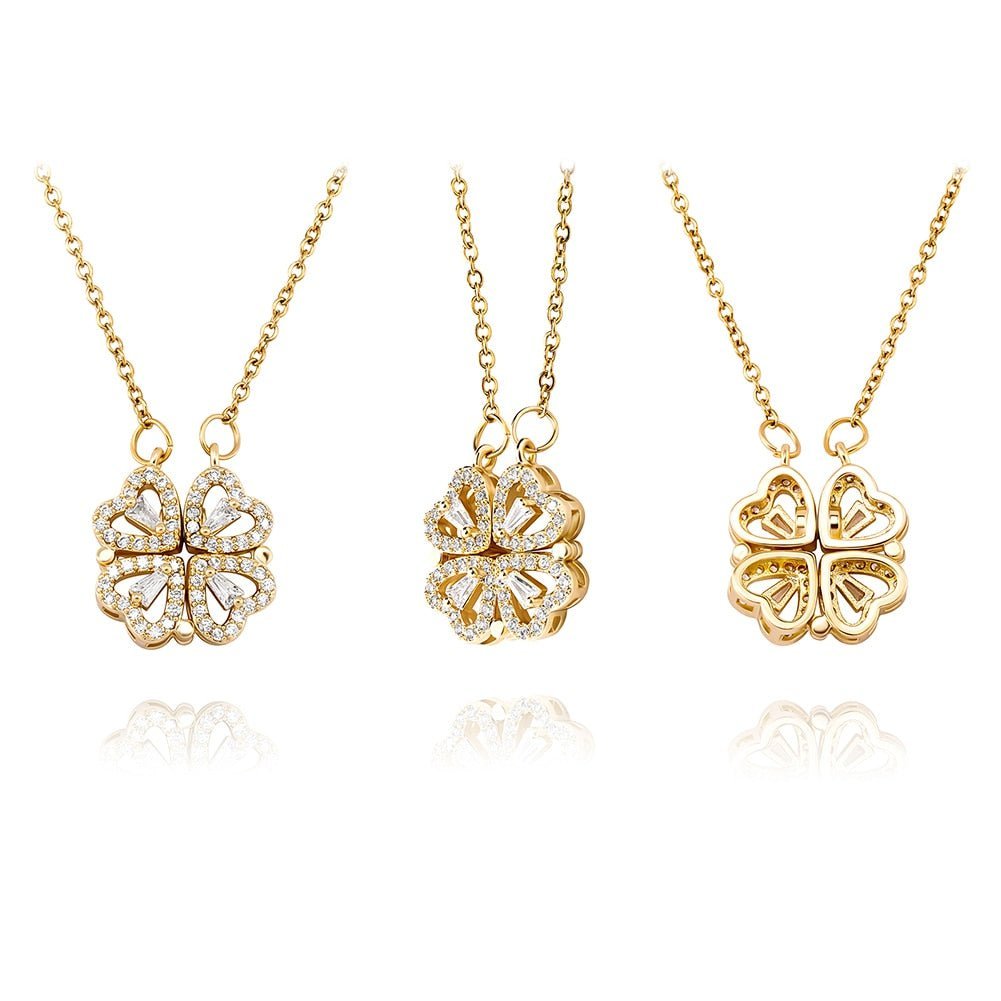 Magnetic Four Leaf Clover Pendant 14K - ICECI