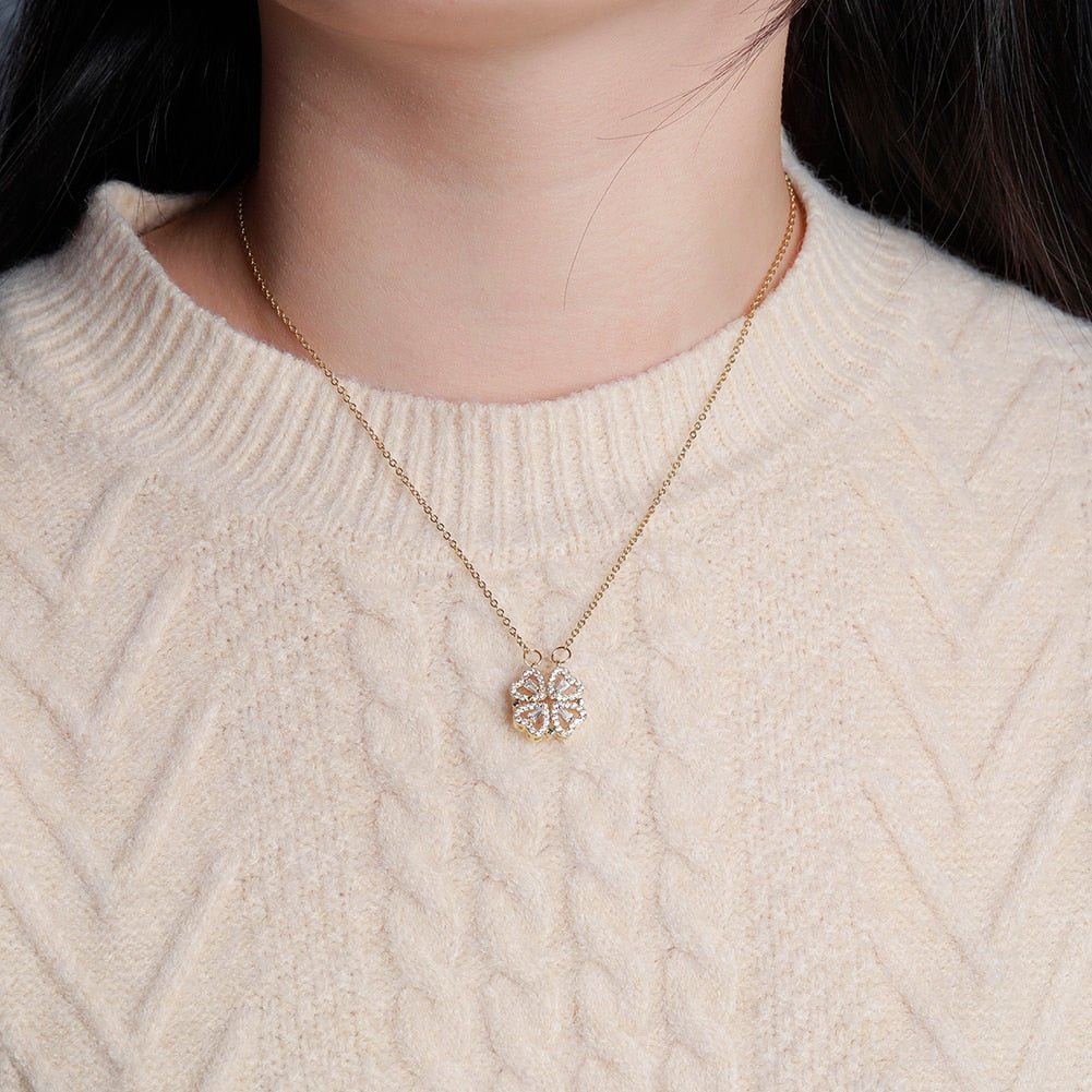 Magnetic Four Leaf Clover Pendant 14K - ICECI