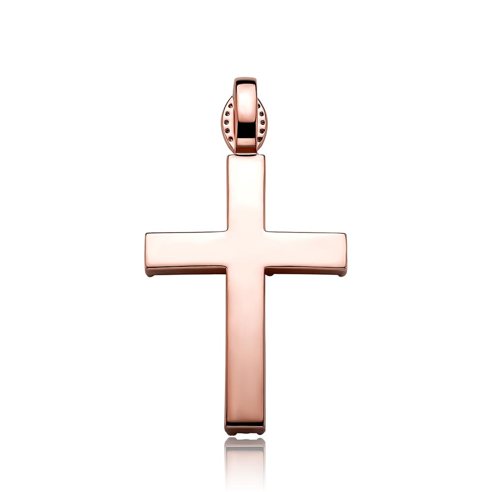 Marquise Bail Cross Pendant 14K - ICECI