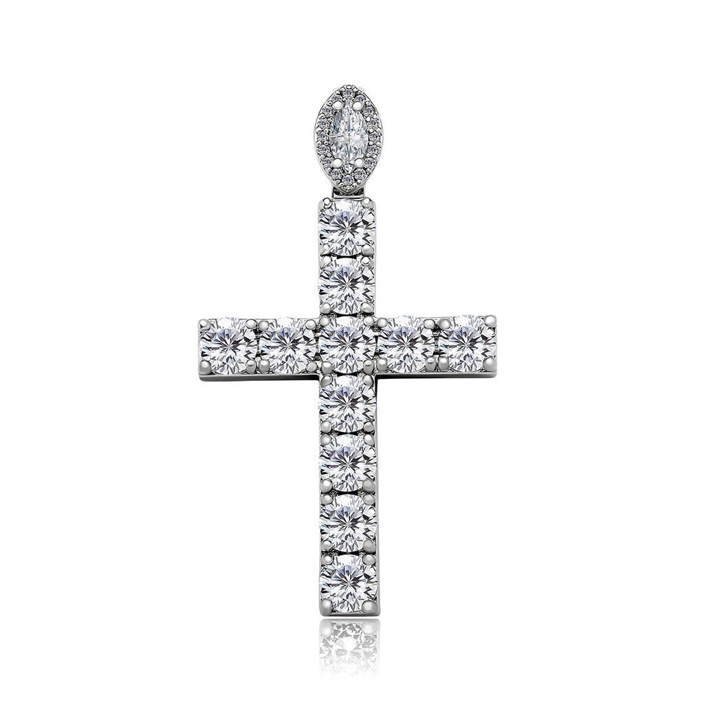 Marquise Bail Cross Pendant 14K - ICECI