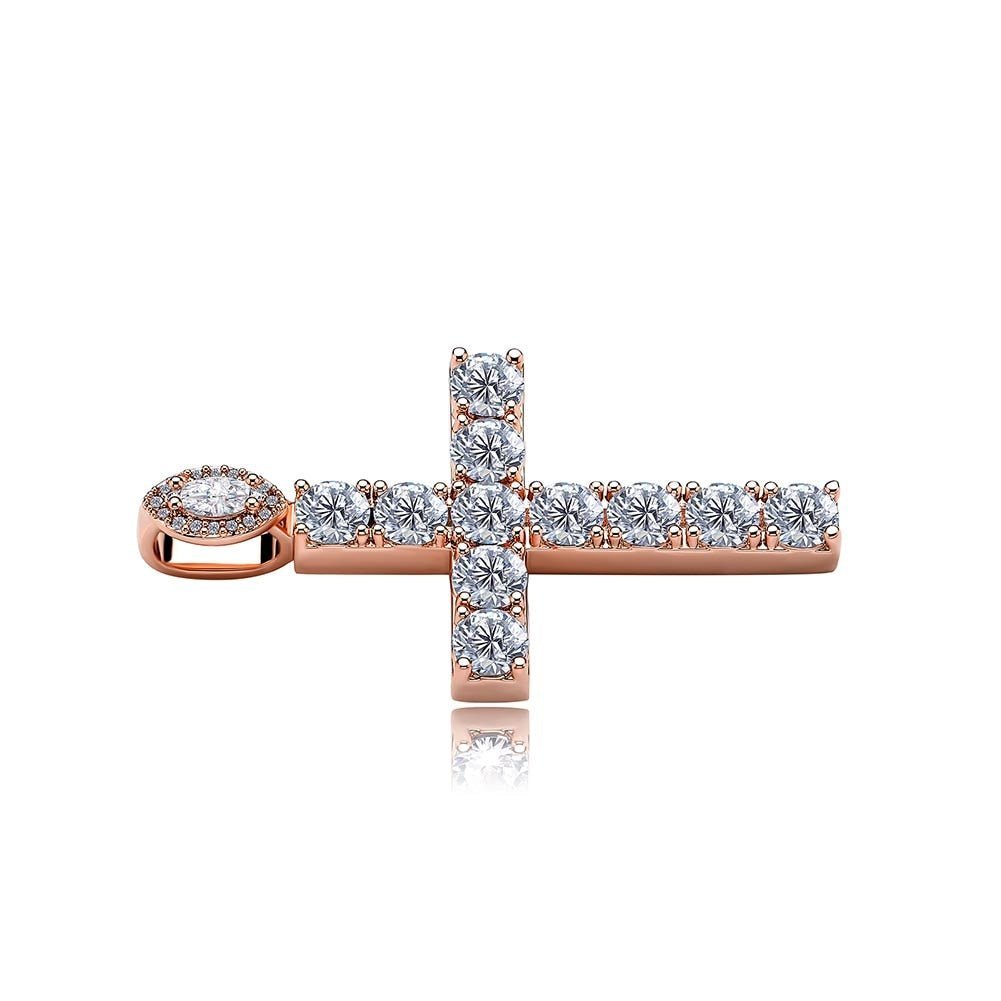 Marquise Bail Cross Pendant 14K - ICECI