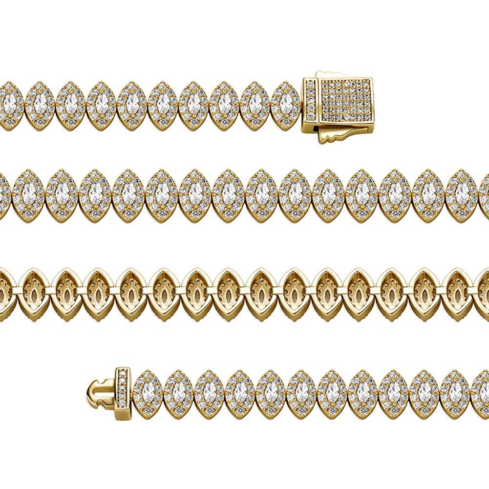 Marquise Cut Cluster Tennis Bracelet 14K - ICECI