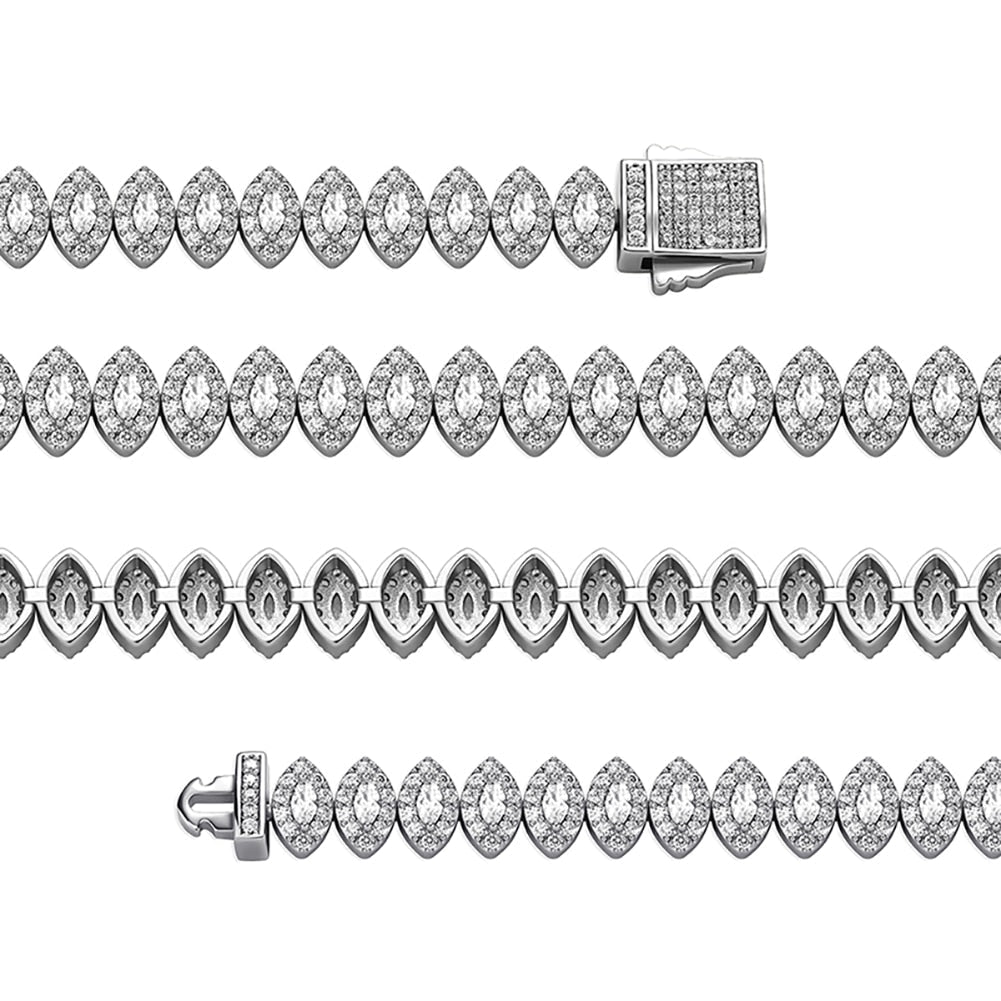 Marquise Cut Cluster Tennis Chain 14K - ICECI