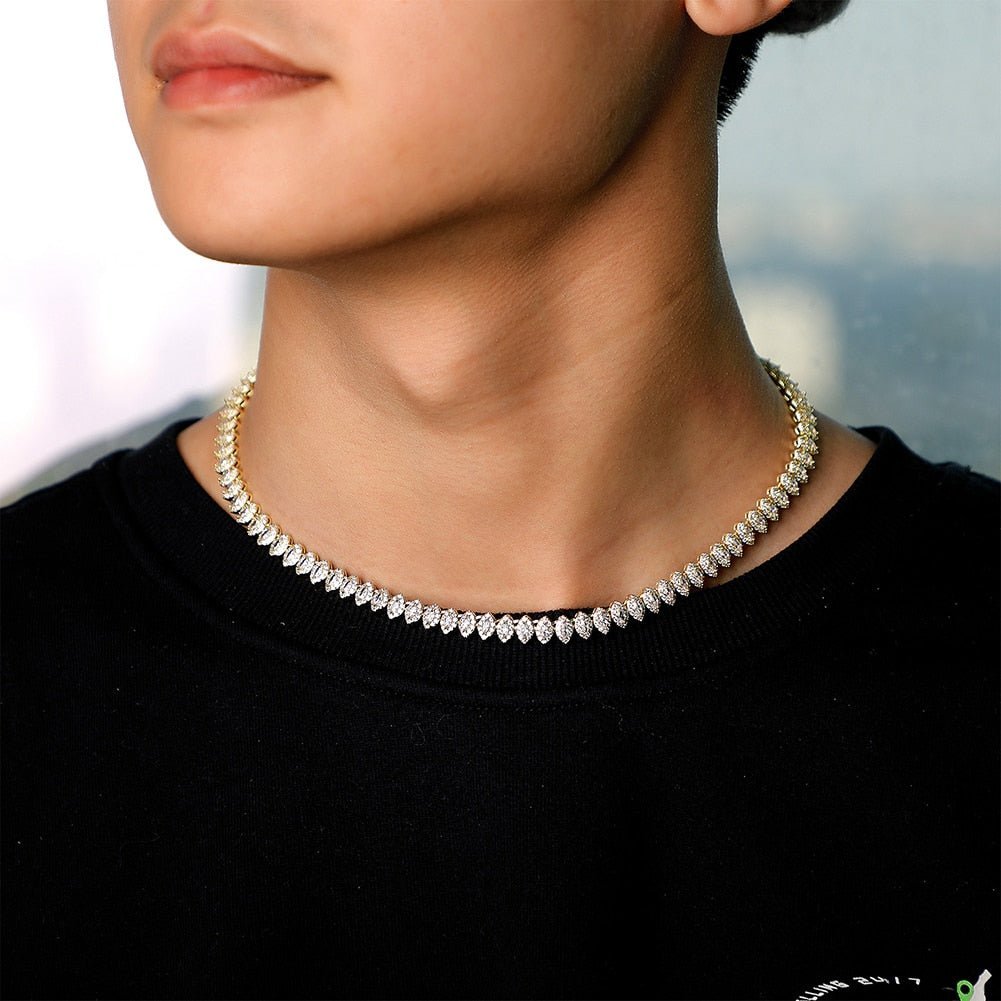 Marquise Cut Cluster Tennis Chain 14K - ICECI