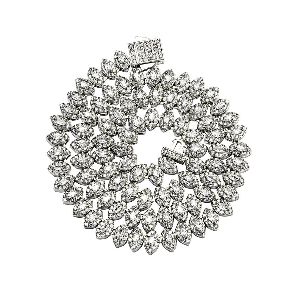 Marquise Cut Cluster Tennis Chain 14K - ICECI
