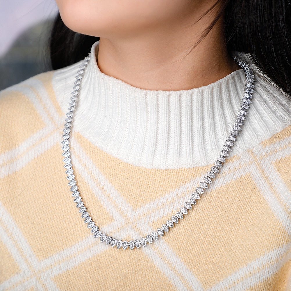 Marquise Cut Cluster Tennis Chain 14K - ICECI