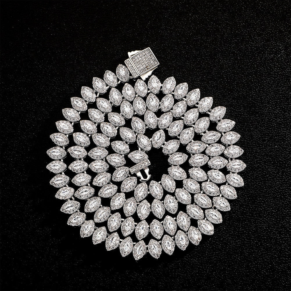 Marquise Cut Cluster Tennis Chain 14K - ICECI