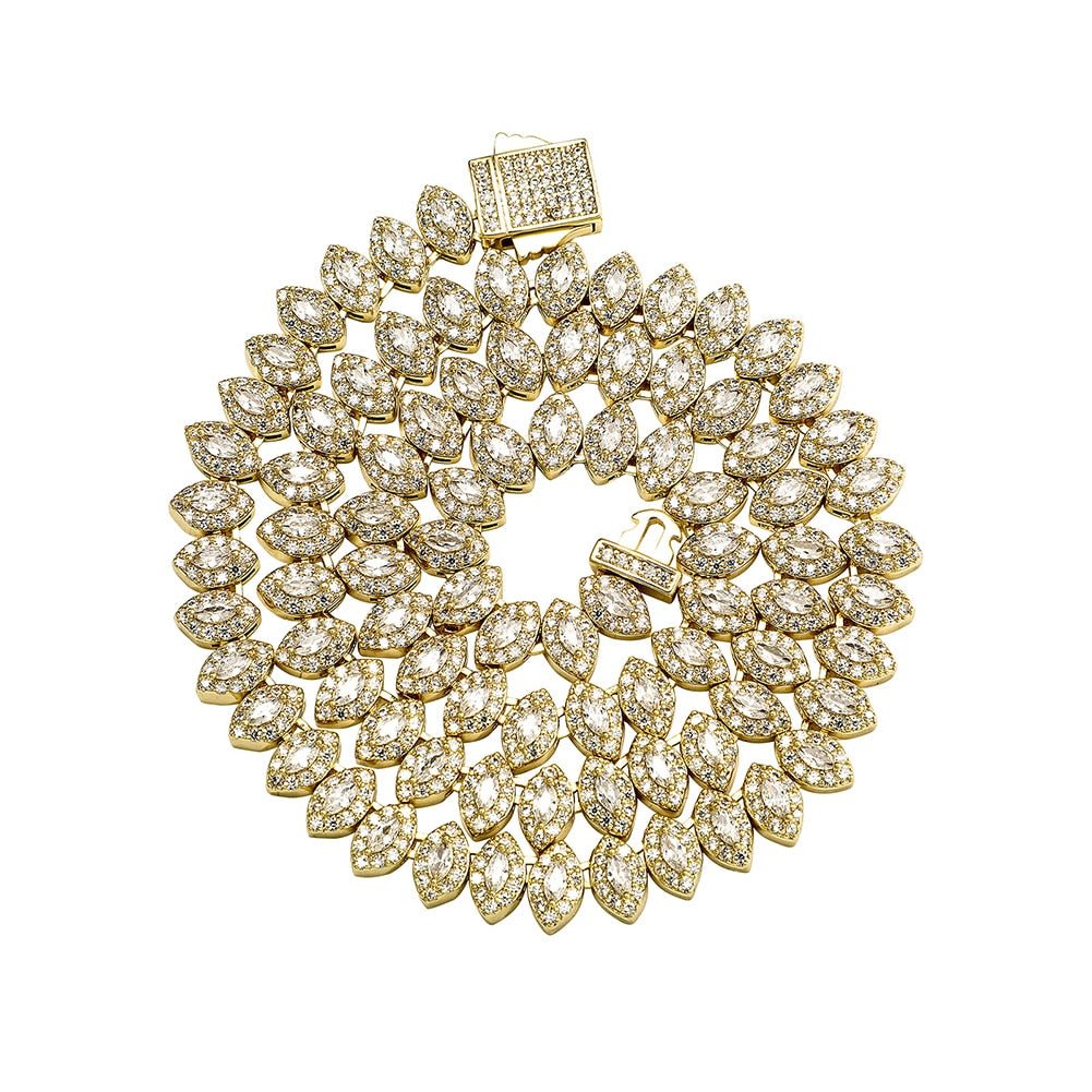Marquise Cut Cluster Tennis Chain 14K - ICECI
