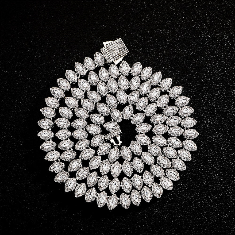 Marquise Cut Cluster Tennis Chain 14K - ICECI