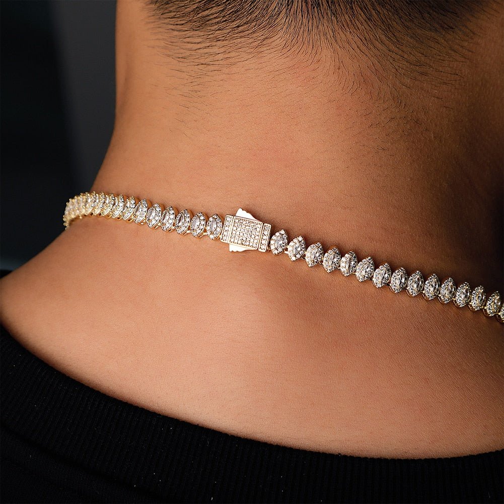 Marquise Cut Cluster Tennis Chain 14K - ICECI