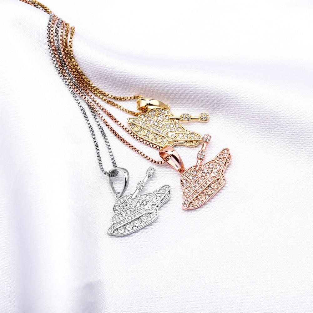 Military Tank Pendant 14k x Sterling Silver - ICECI