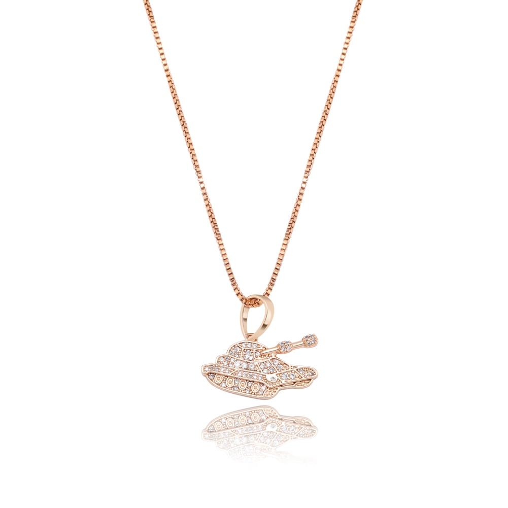 Military Tank Pendant 14k x Sterling Silver - ICECI