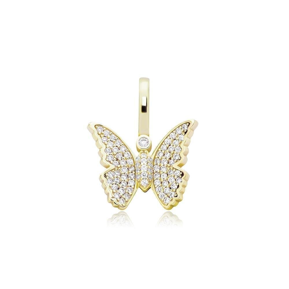 Mini Butterfly Pendant 14K x Sterling Silver - ICECI
