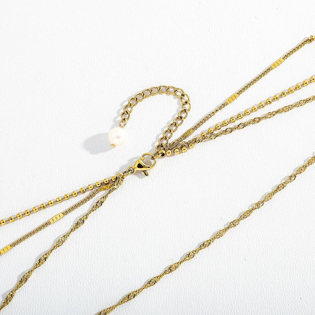 Minimalist Layered Cross Pendant 14K - ICECI