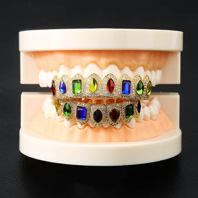 Mix Gemstones Grillz 14K - ICECI