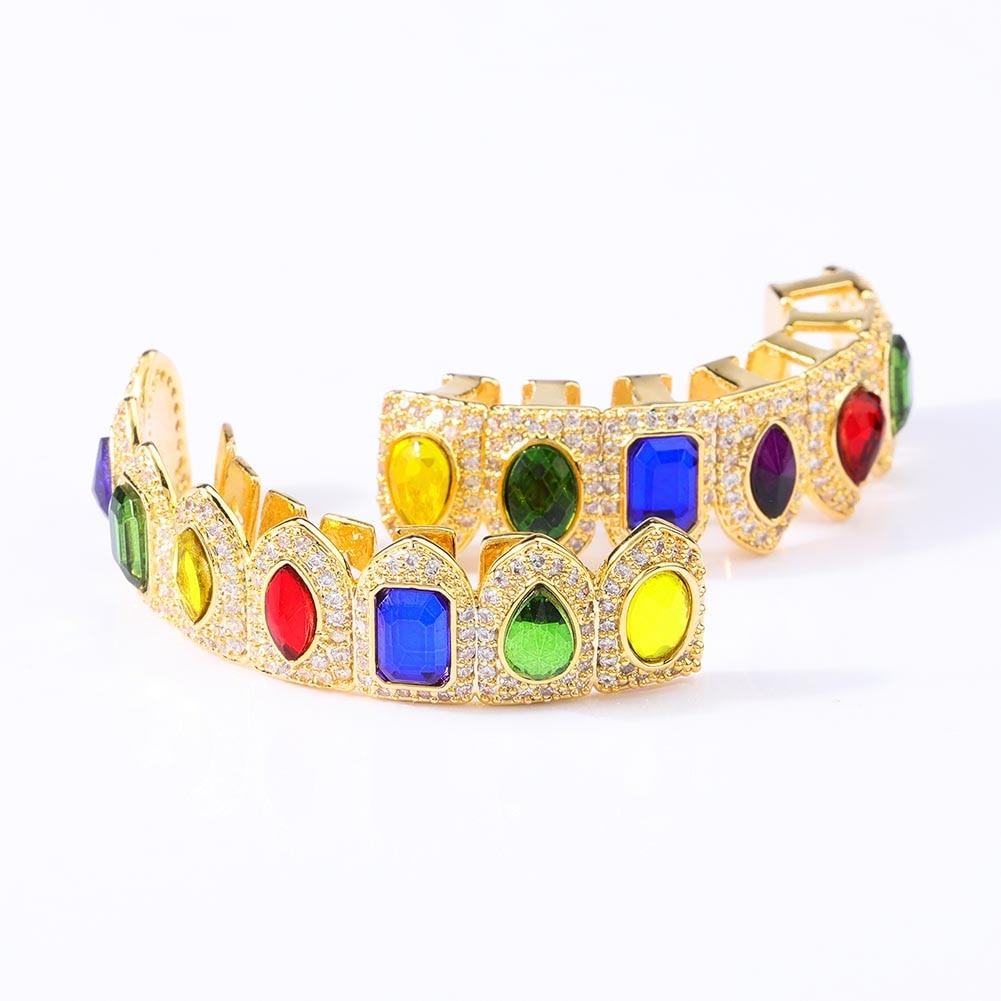 Mix Gemstones Grillz 14K - ICECI