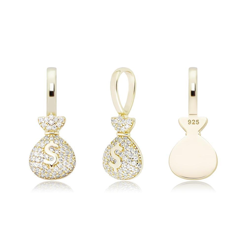 Money Bag Pendant 14K x Sterling Silver - ICECI