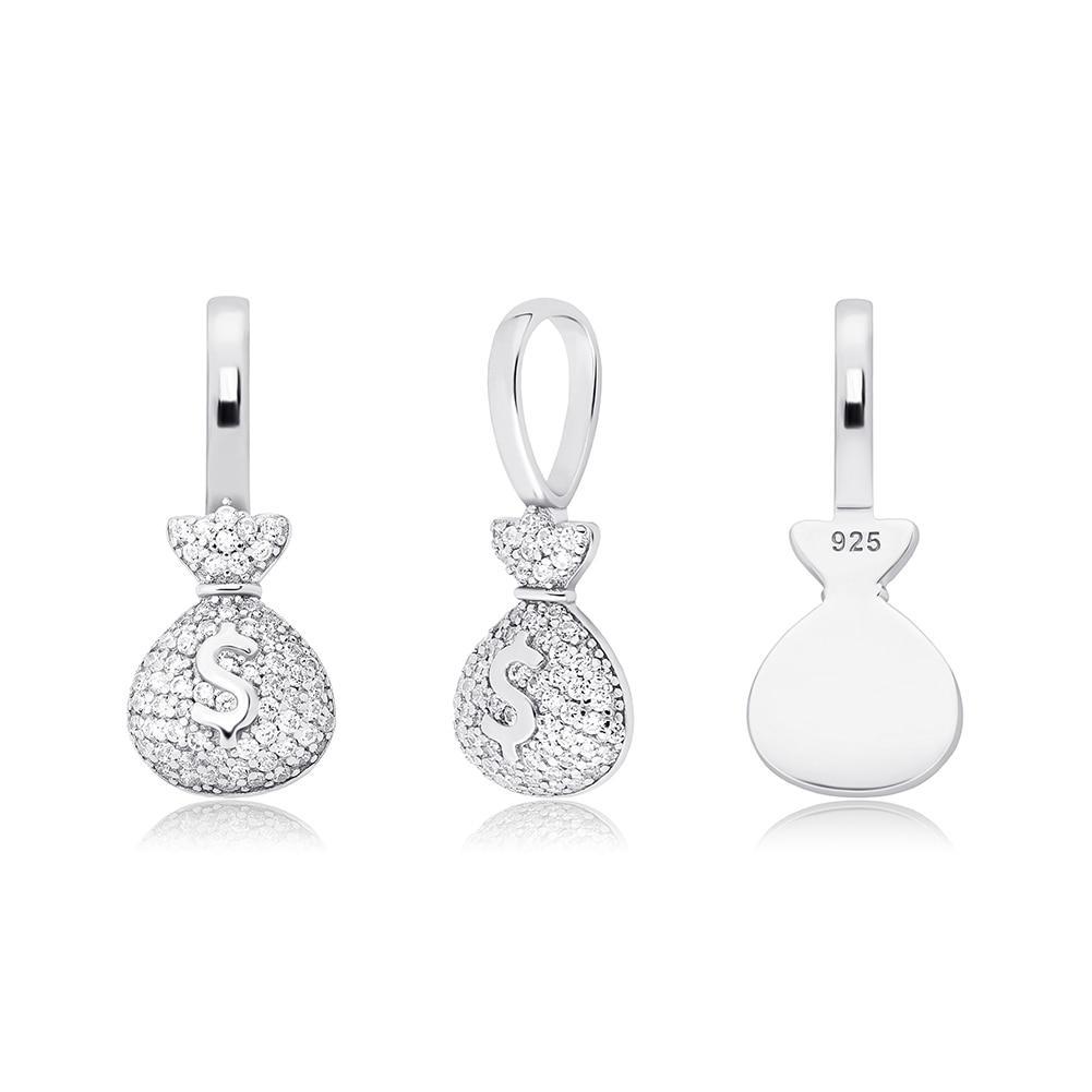 Money Bag Pendant 14K x Sterling Silver - ICECI