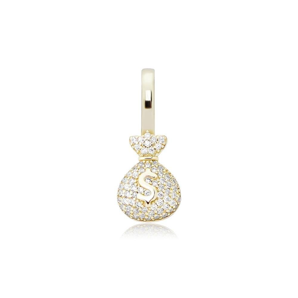 Money Bag Pendant 14K x Sterling Silver - ICECI