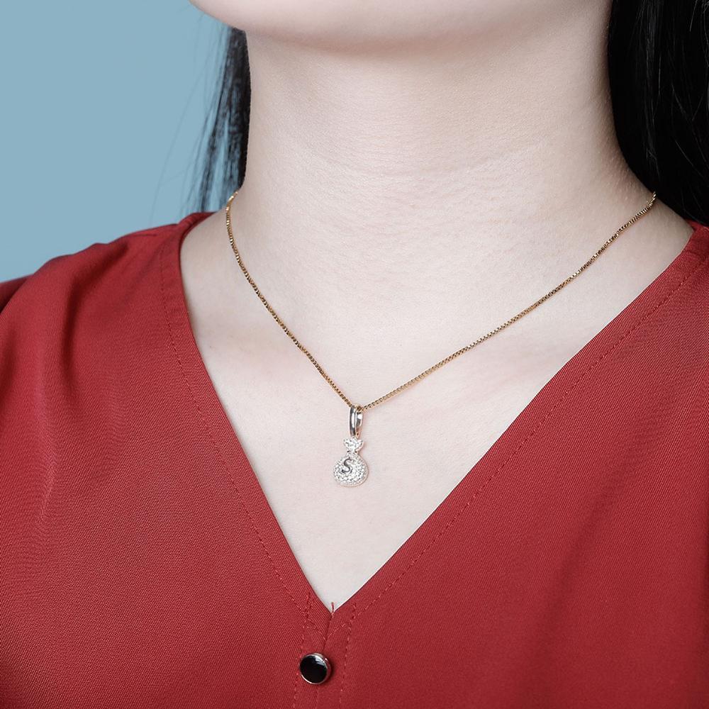 Money Bag Pendant 14K x Sterling Silver - ICECI