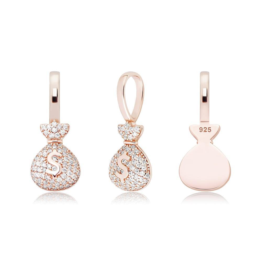 Money Bag Pendant 14K x Sterling Silver - ICECI