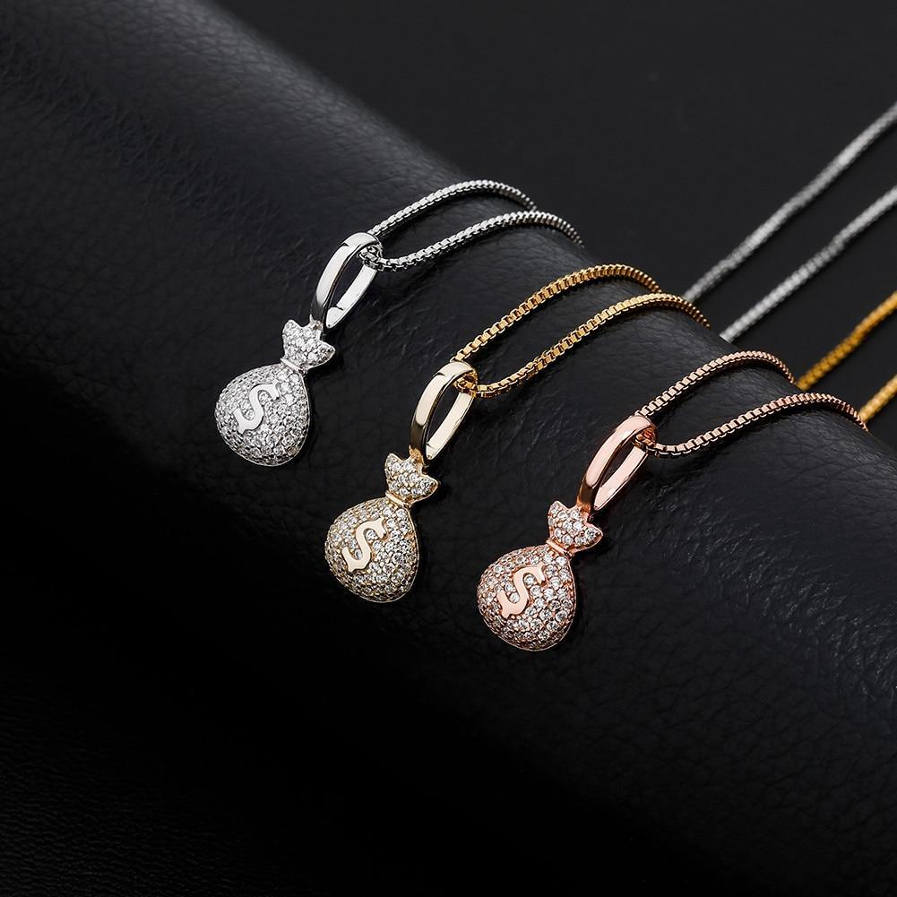 Money Bag Pendant 14K x Sterling Silver - ICECI