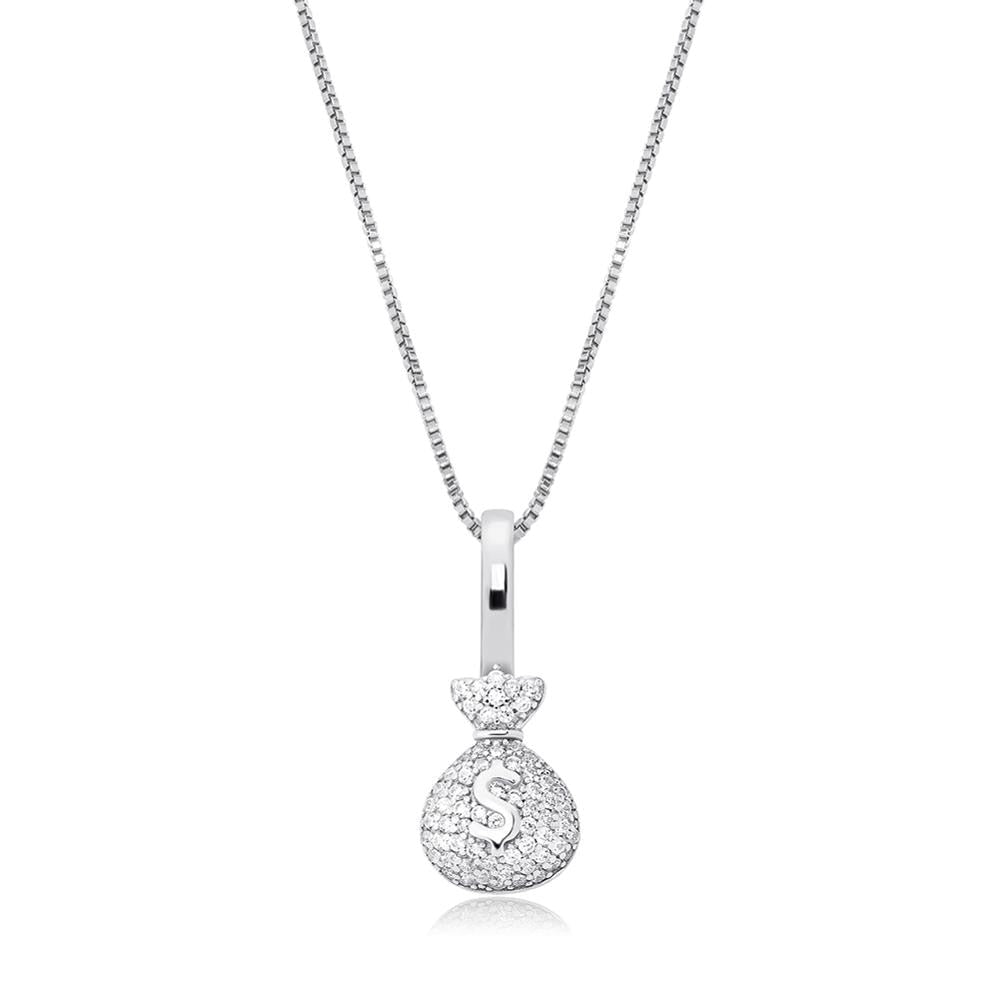 Money Bag Pendant 14K x Sterling Silver - ICECI