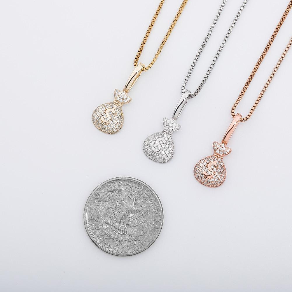 Money Bag Pendant 14K x Sterling Silver - ICECI