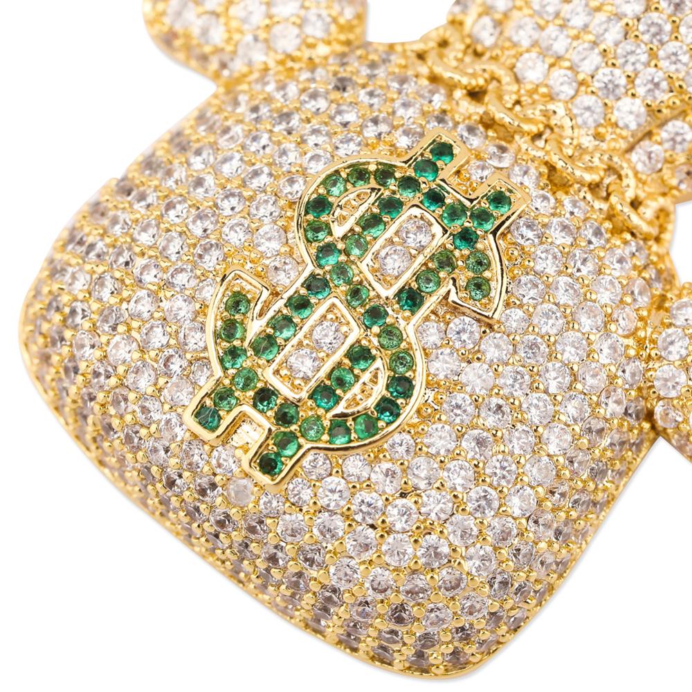 Money Bag Wings Pendant 14K - ICECI