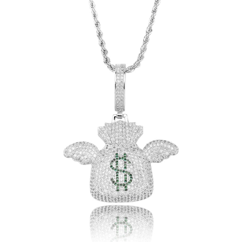 Money Bag Wings Pendant 14K - ICECI