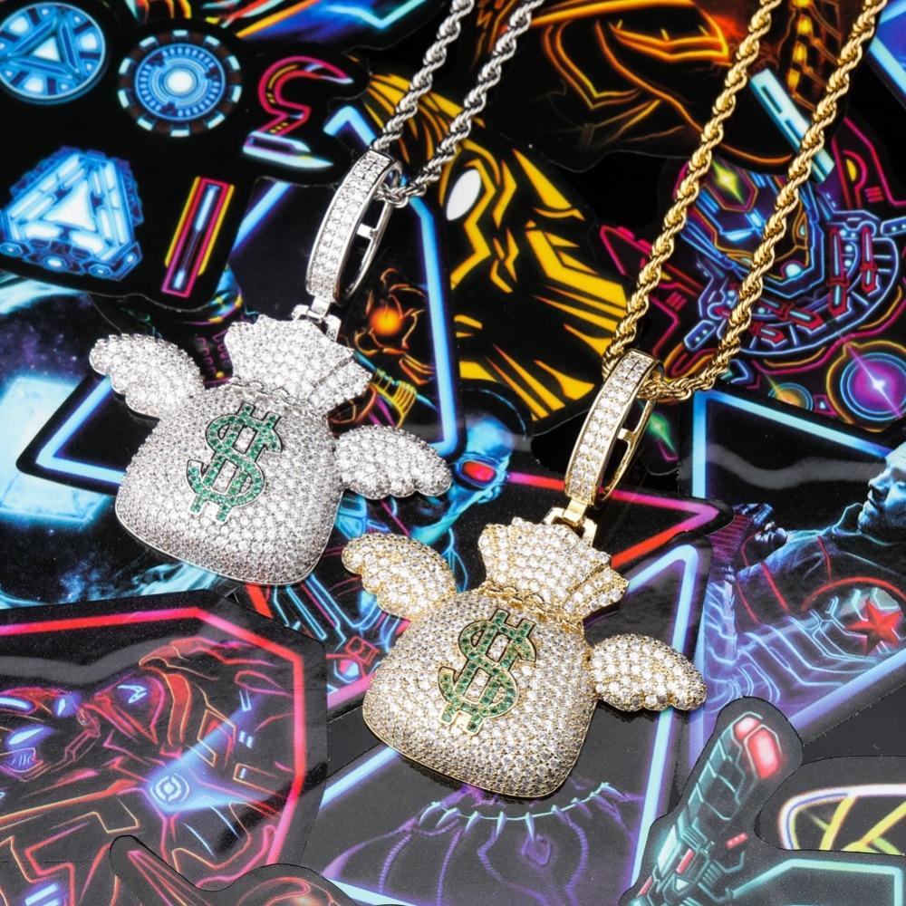 Money Bag Wings Pendant 14K - ICECI