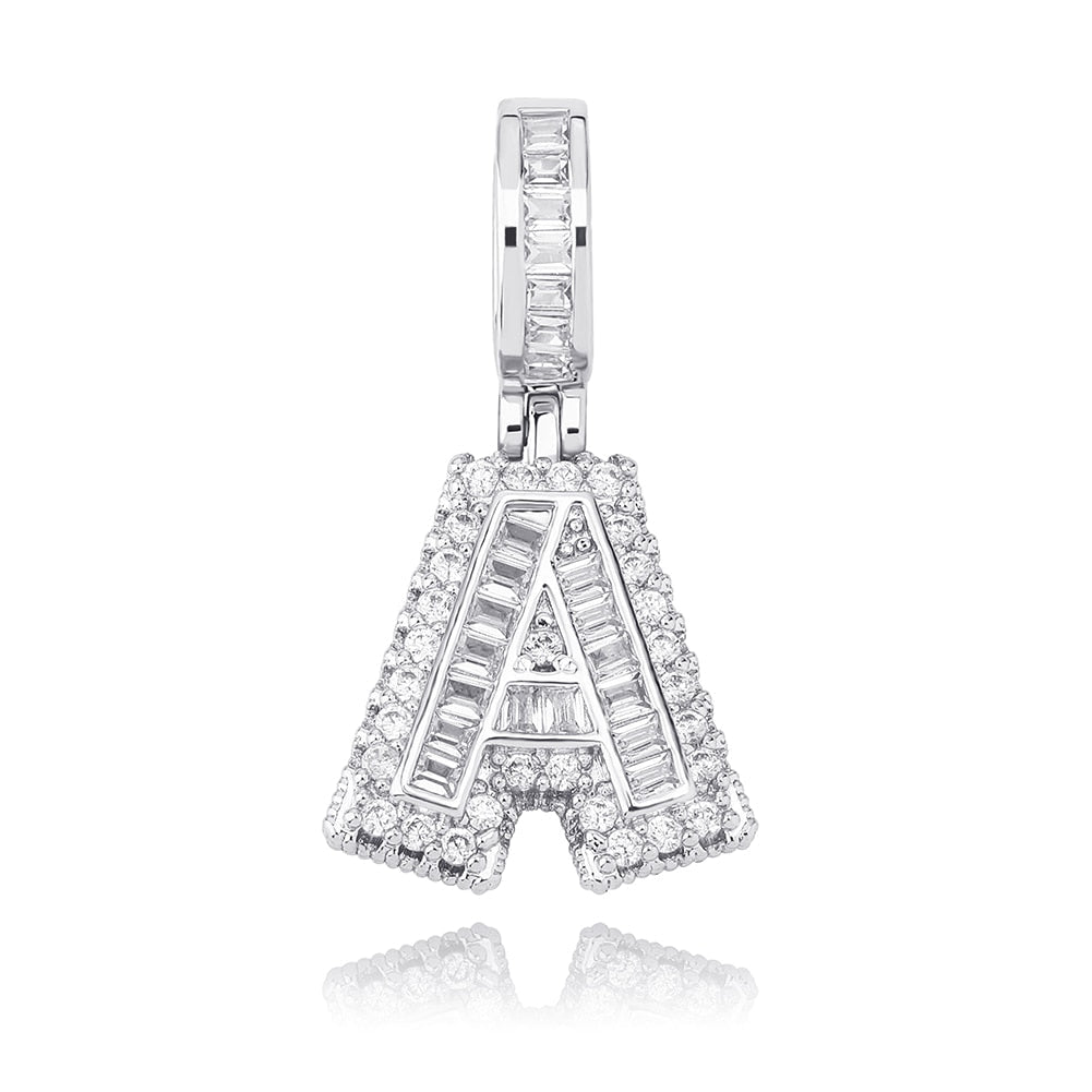 Multi-Layer Baguette Letter Pendant 14K - ICECI