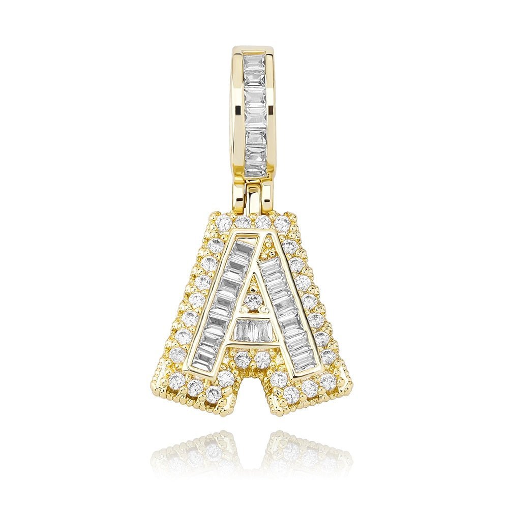 Multi-Layer Baguette Letter Pendant 14K - ICECI