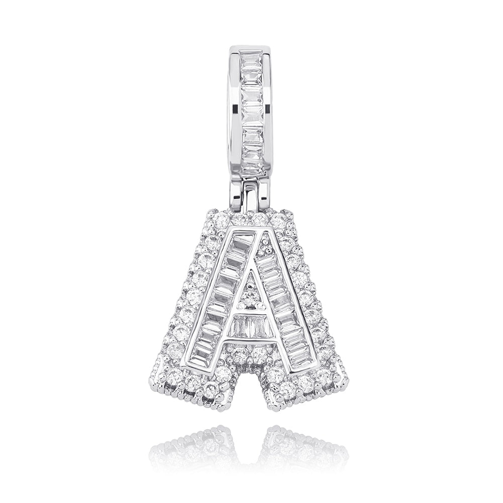 Multi-Layer Baguette Letter Pendant 14K - ICECI