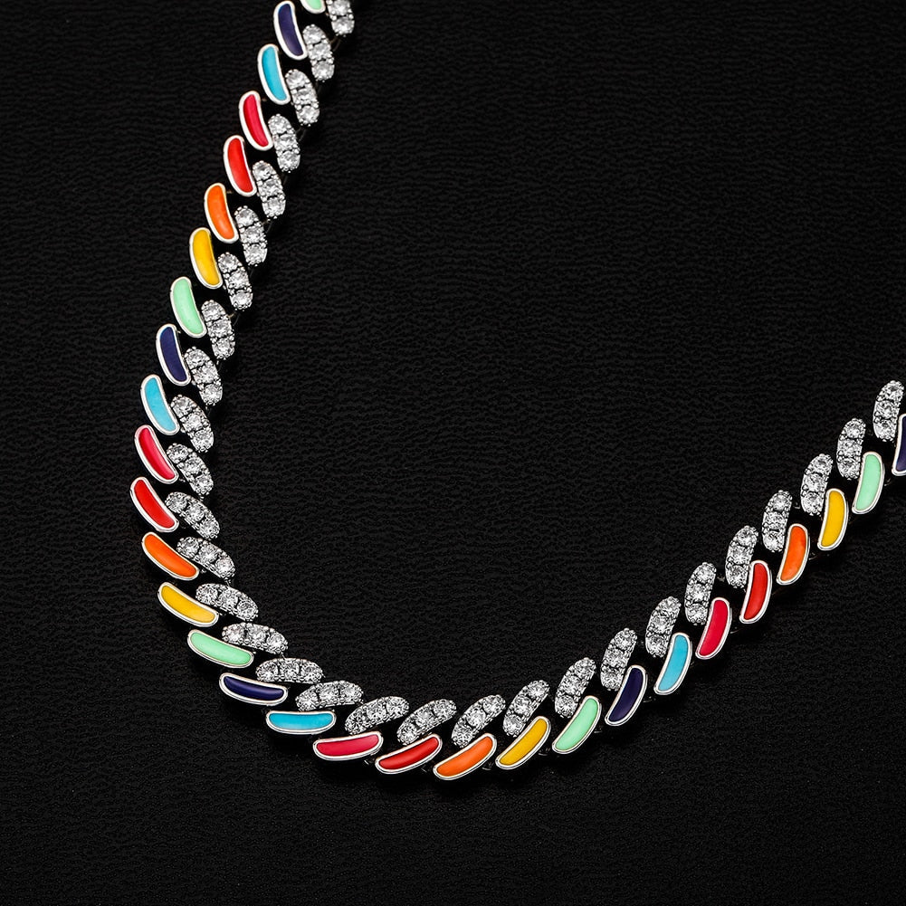 Multicolor Cuban Link Chain 14K - ICECI