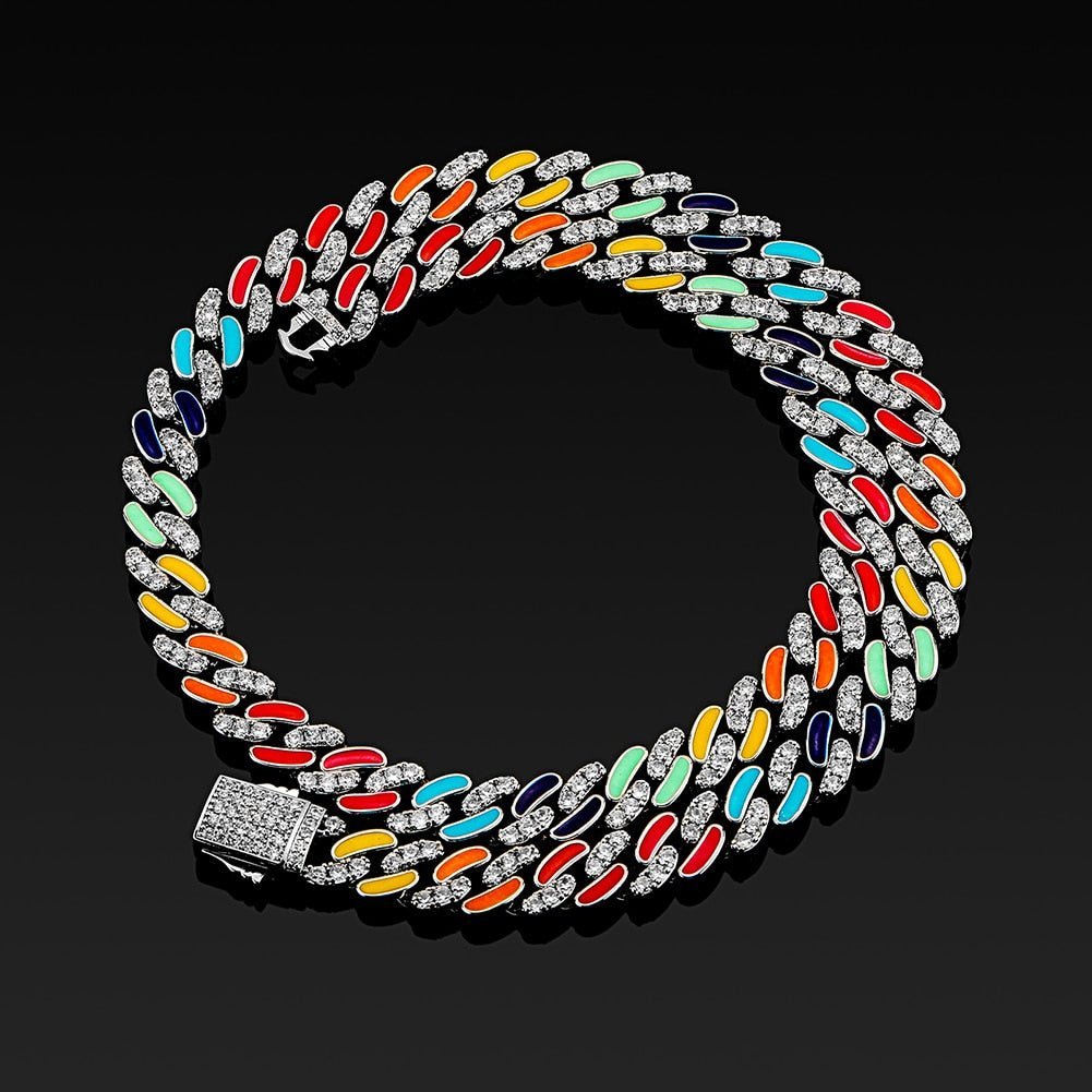 Multicolor Cuban Link Chain 14K - ICECI