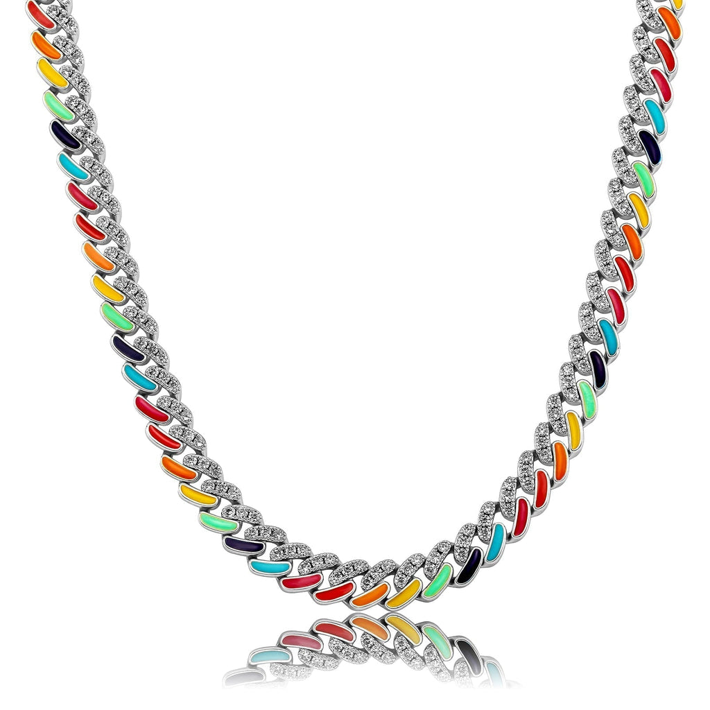 Multicolor Cuban Link Chain 14K - ICECI