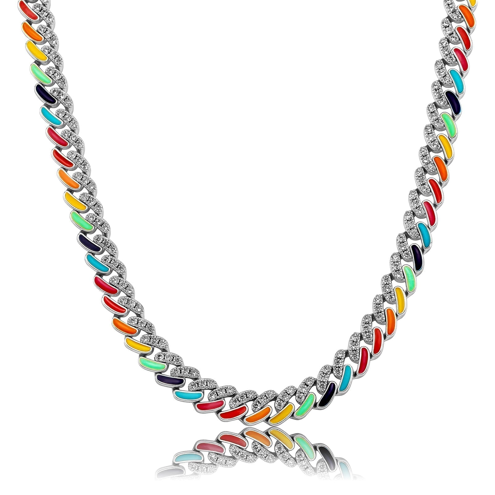 Multicolor Cuban Link Chain 14K - ICECI