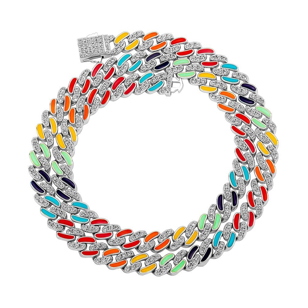 Multicolor Cuban Link Chain 14K - ICECI