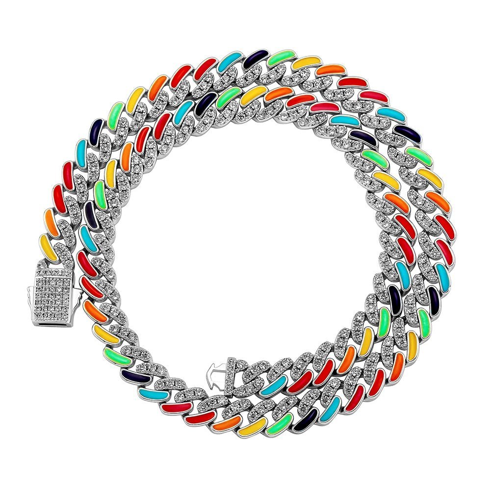 Multicolor Cuban Link Chain 14K - ICECI