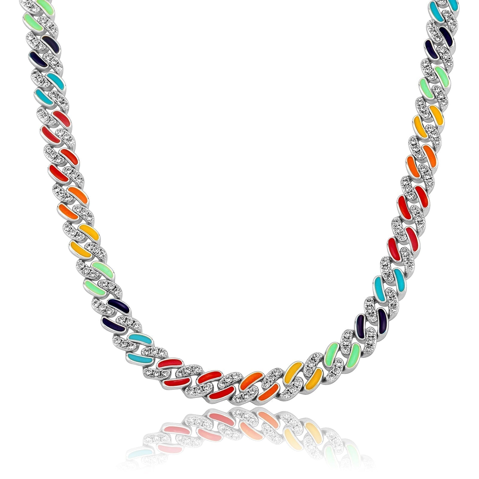 Multicolor Cuban Link Chain 14K - ICECI