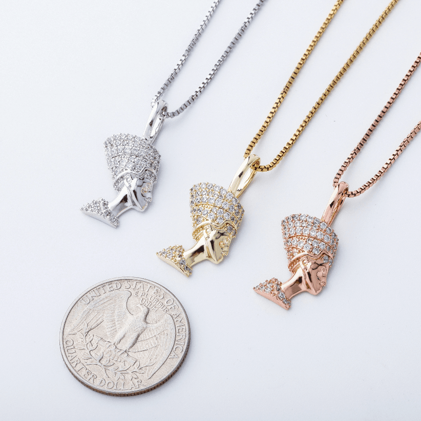Nefertiti Pendant 14K x Sterling Silver - ICECI