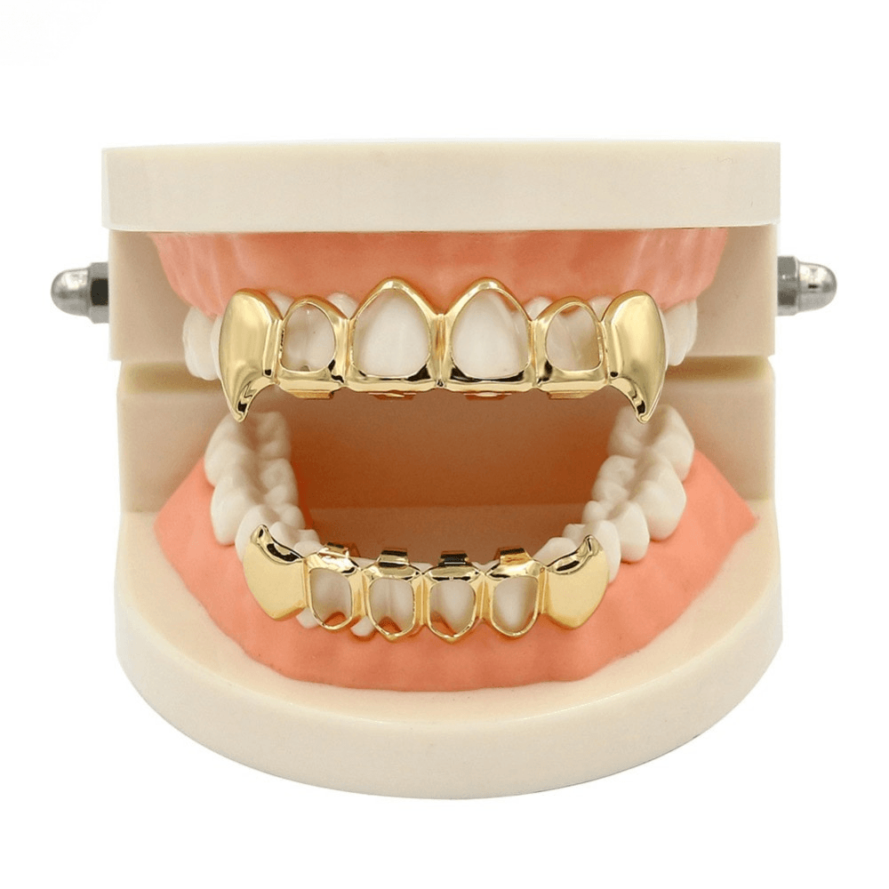 Open Face Vampire Fang Grillz 14K - ICECI