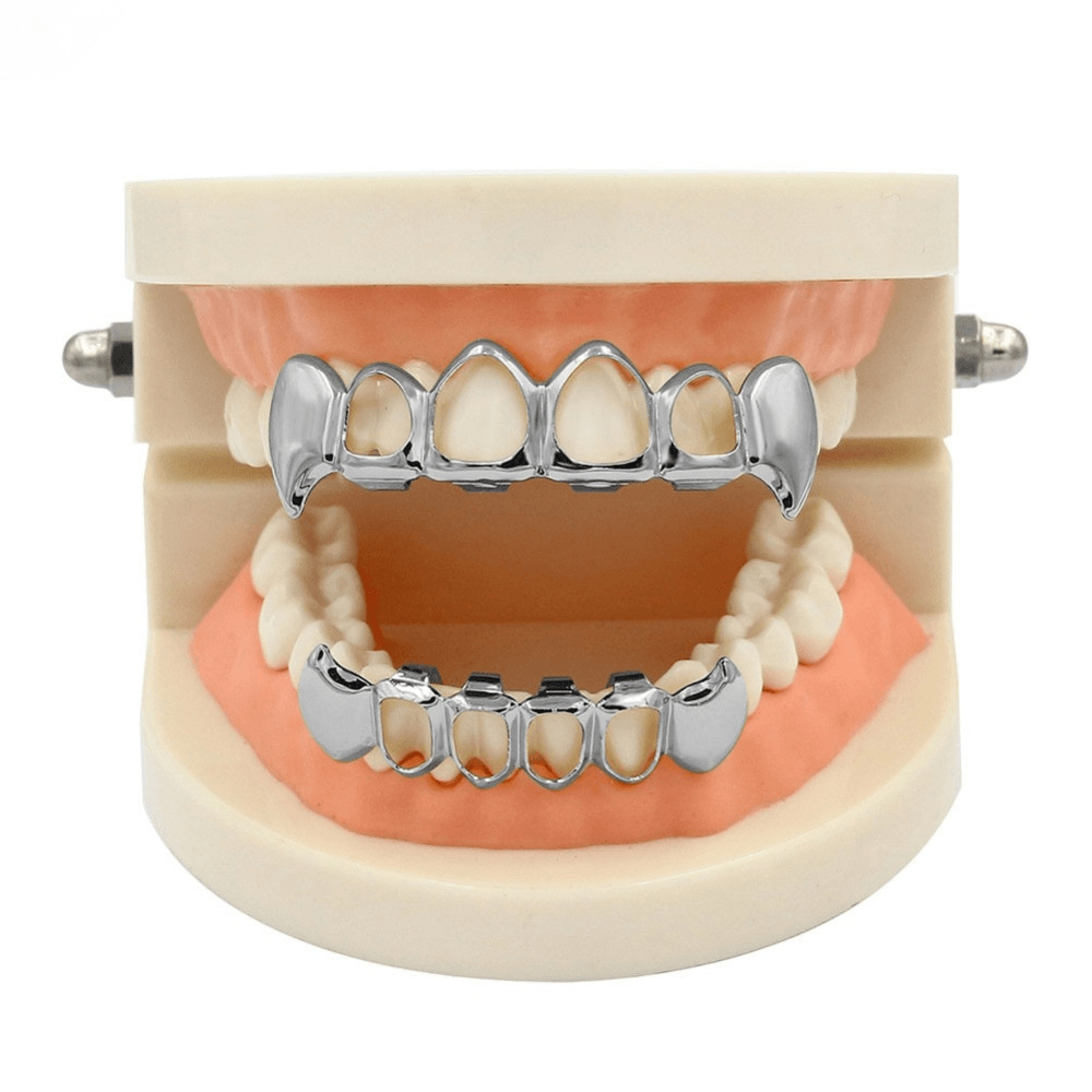 Open Face Vampire Fang Grillz 14K - ICECI