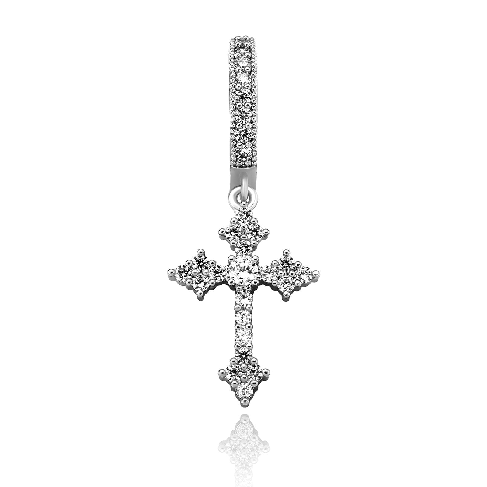 Patonce Cross Drop Earrings 14K - ICECI