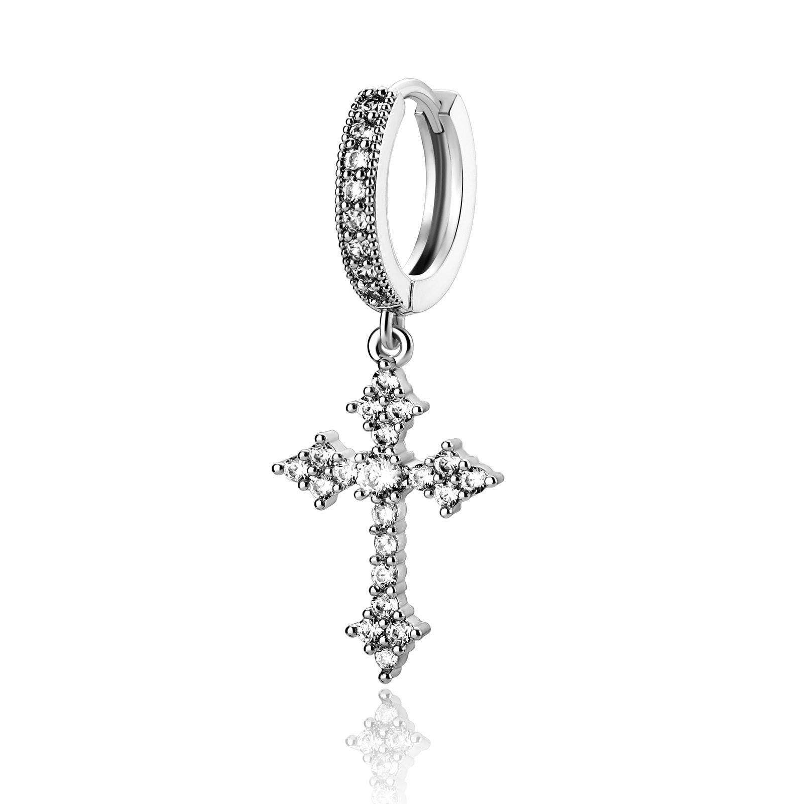 Patonce Cross Drop Earrings 14K - ICECI